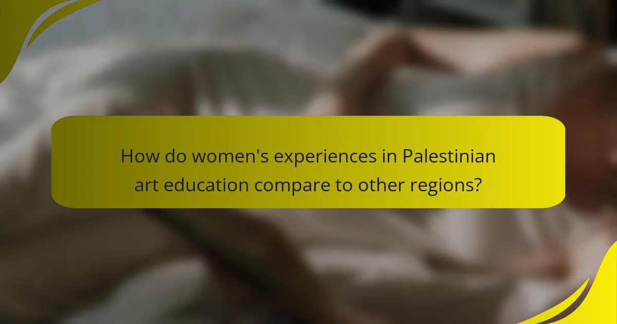 How do women's experiences in Palestinian art education compare to other regions?