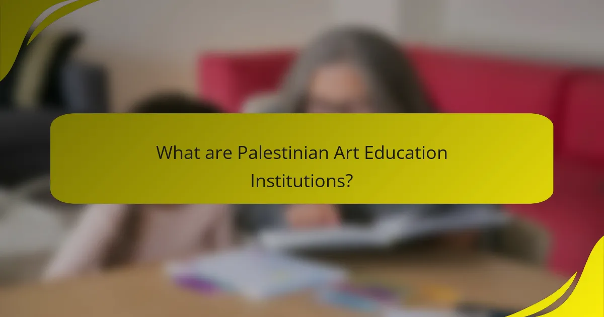 What are Palestinian Art Education Institutions?